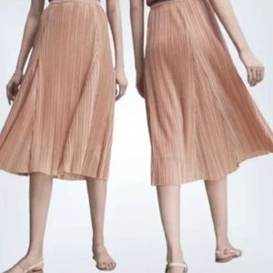ANTROPOLOGIE Maeve pleated midi skirt peach beige Size M